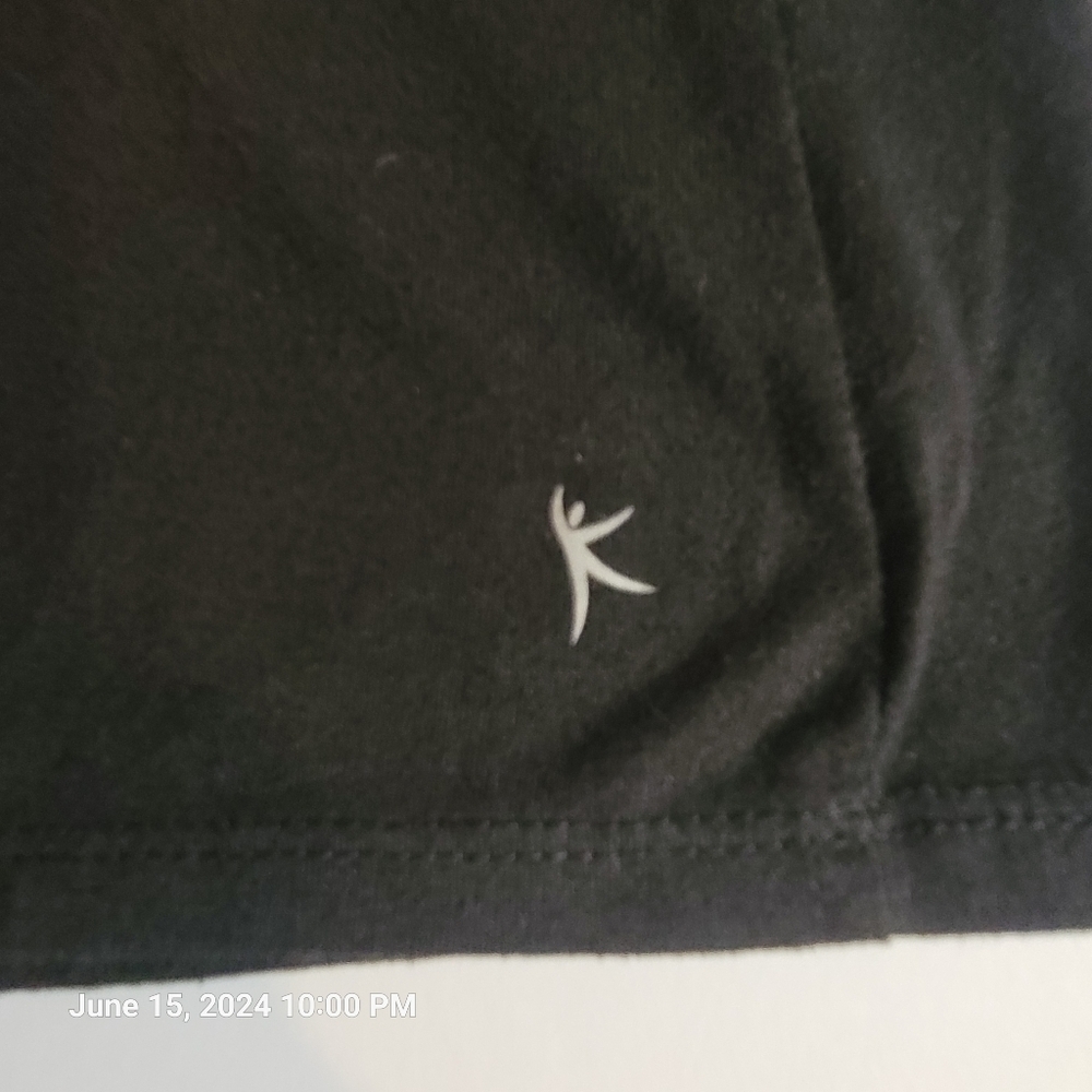 DANSKIN NOW, Black, racerback tank top with "Earn It" in hot pink. Sz.L - Picture 7 of 7